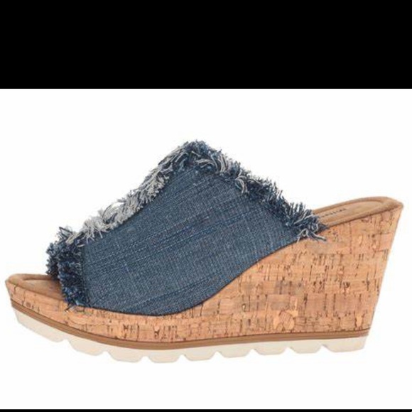 Minnetonka York Denim Wedge 11B - Picture 1 of 4